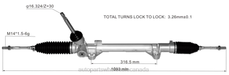 Automotive Parts Canada NV4L2825 Power Steering Rack 48001-8099R 480011626R RENAULT